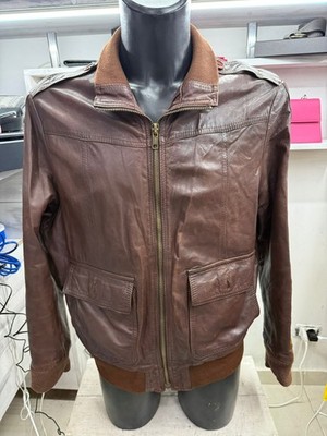 Jacke berry white Herren Leder Farbe Dunkelbraun Größe 52 Mod. AM383