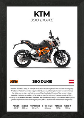 KTM 390 Duke Motorrad gerahmtes Wandbild Poster Leinwanddruck Bild