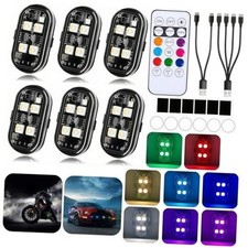 Upgraded 4LEDsPCS Wireless LED Strobe Lights with Remote Control, 8 Colors & 6