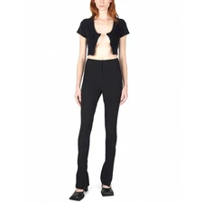 JACQUEMUS La Montagne Le Pantalon Obiou Pants 6 Black Slim Fit Stretch Linen