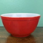 Early Pyrex Red Nesting Mixing Bowl Pre # (402 Size) T.M. Reg 1940s Vintage 7”