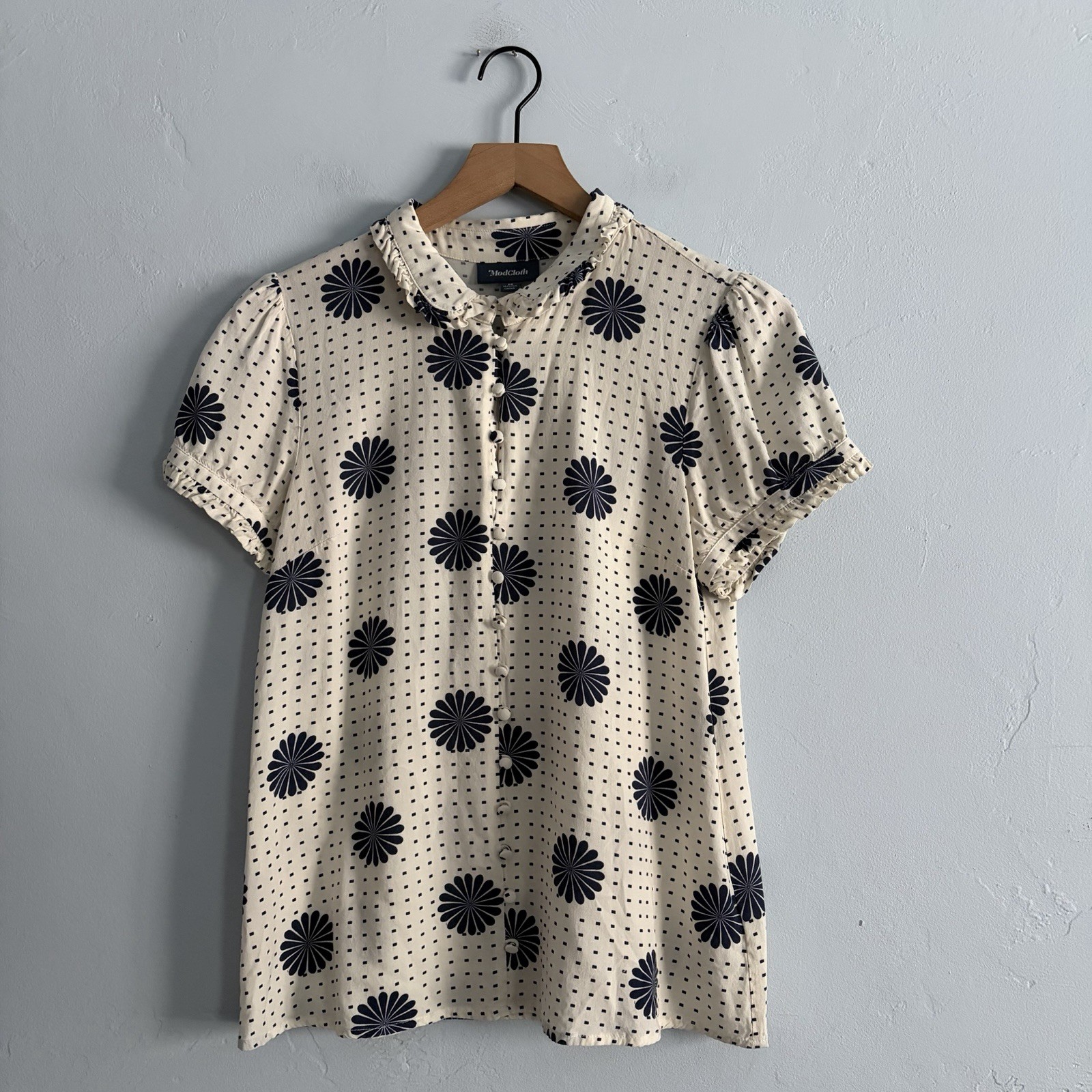ModCloth Floral Dot Button Down Top - image 1