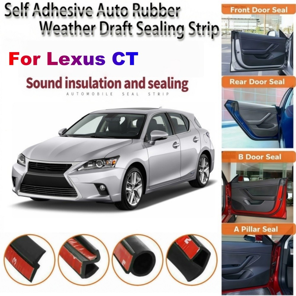 Door Rubber Seal Strips Weather Draft Wind Noise Reduction u Trim For Lexus CT