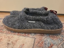 Giesswein 100 Boiled Wool Upper Vent Lodge Slippers Gray 5.5 To 6 Us Womens