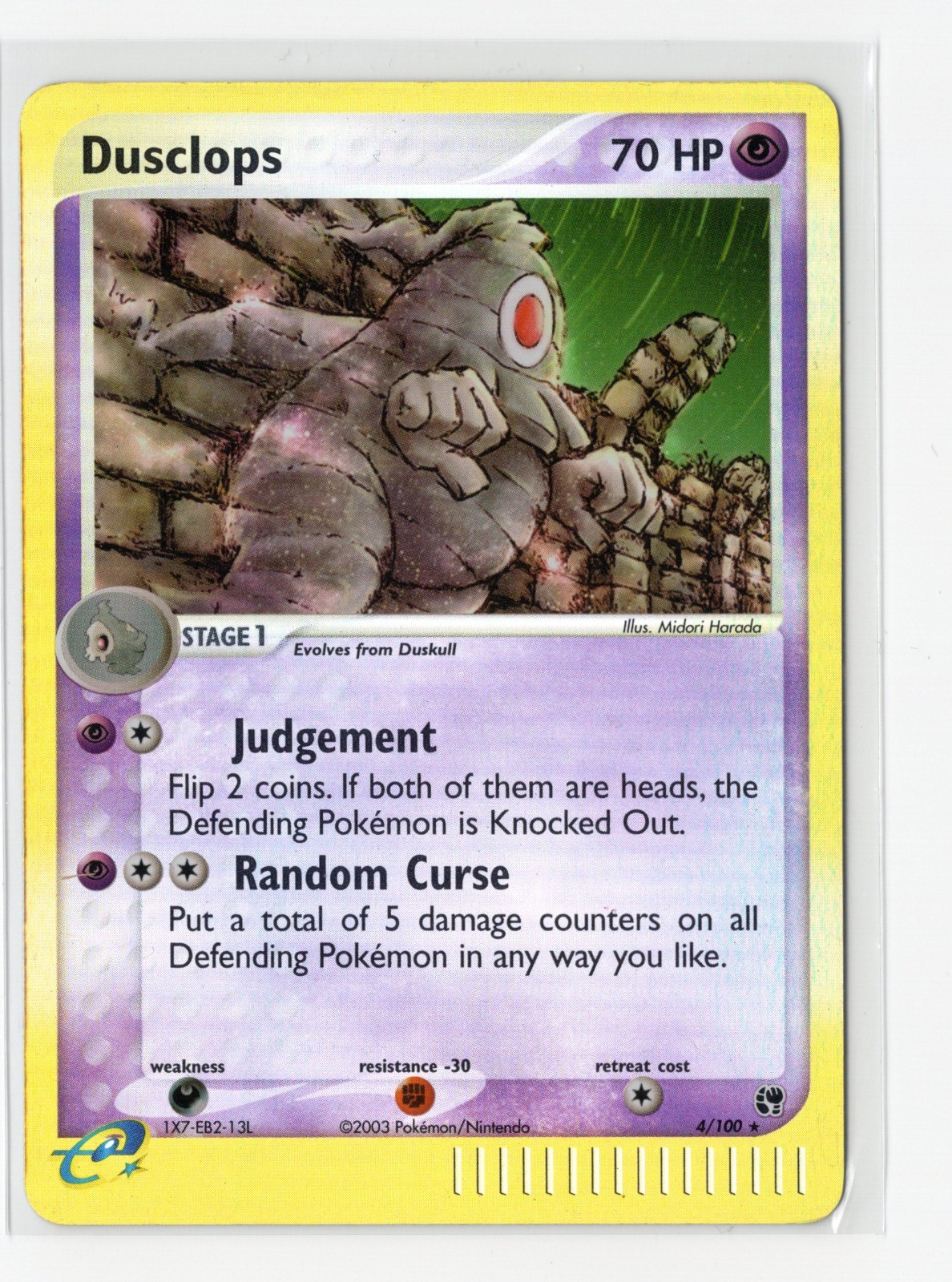 Pokemon Dusclops Reverse Holo Rare Sandstorm 4/100 LP WOTC Vintage