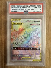 Pheromosa & Buzzwole GX Secret Rainbow Rare Holo SM Unbroken Bonds 215/214 PSA 8 on eBay