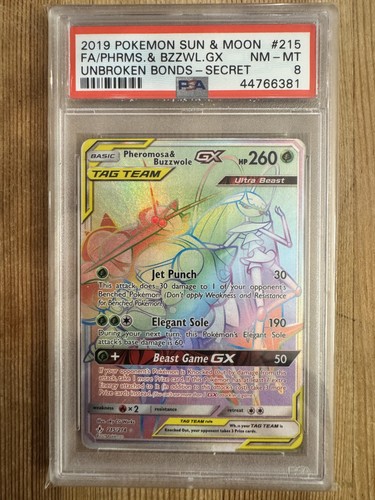 Pheromosa & Buzzwole-GX graded PSA 8 for sale on eBay