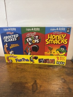 New Mens Frosted Flakes-Froot Loops-Honey Smacks Boxer Briefs Gift Box Size XL