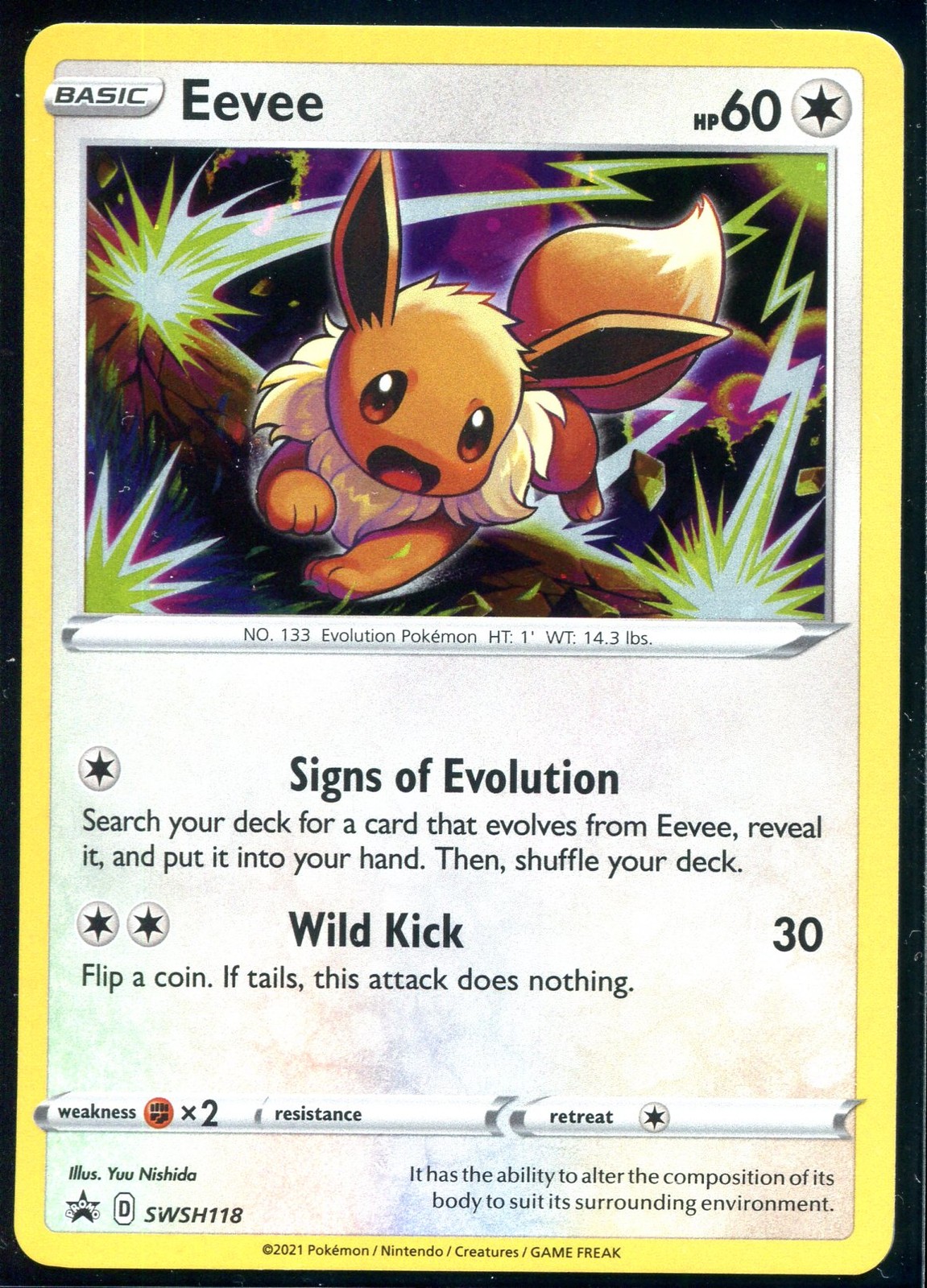 EEVEE SWSH118 PROMO SWSH BLACK STAR COSMOS HOLO Pokemon NEAR MINT