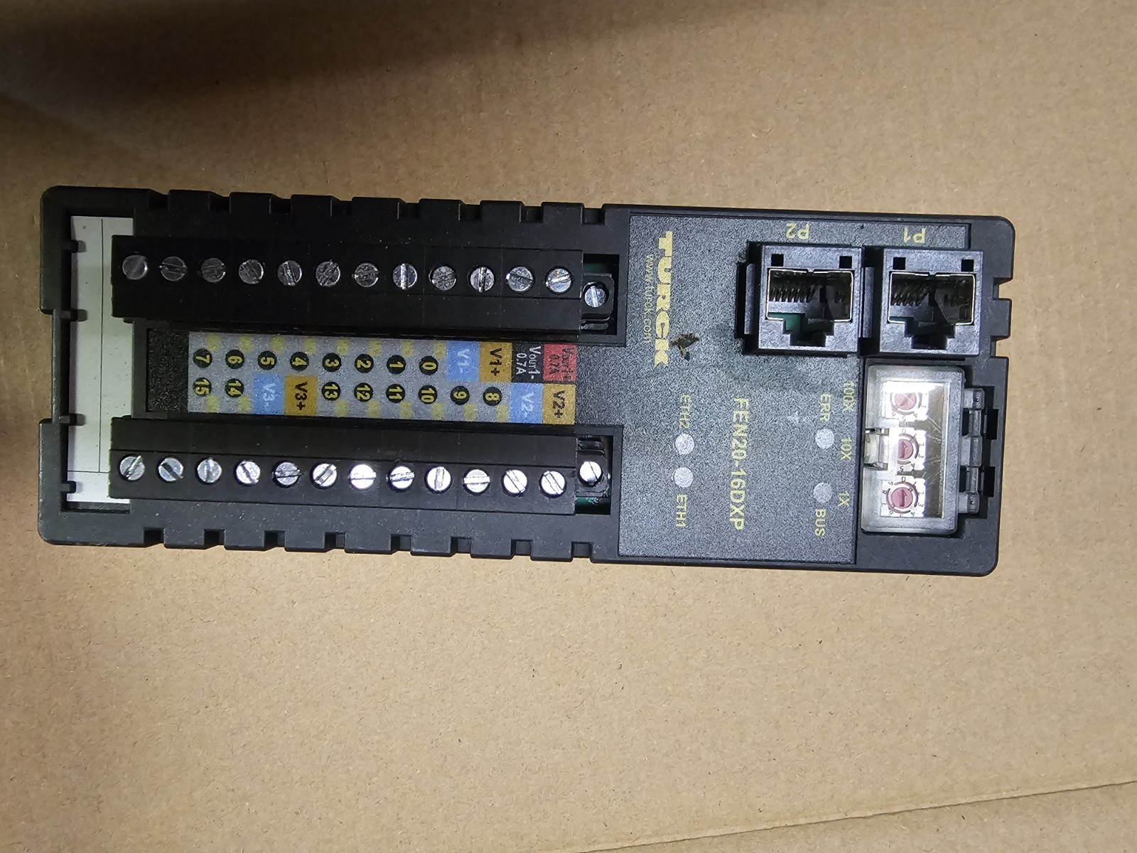 Turck FEN20-16DXP Ethernet I/O Station, 16 Configurable Channels, 12-30VDC, PNP,