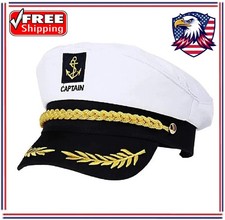 Adult Yacht Captain Hat Adjustable for Men  Women Party Costume Accessories -US