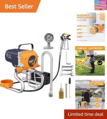 #ad High Efficiency 3300 PSI Paint Sprayer with Flexible Hose Portable amp; Durable $255.98