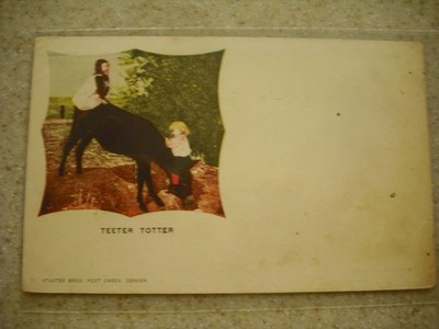 Antique Lithographed Postcard - ''Teeter Totter'' - 1905
