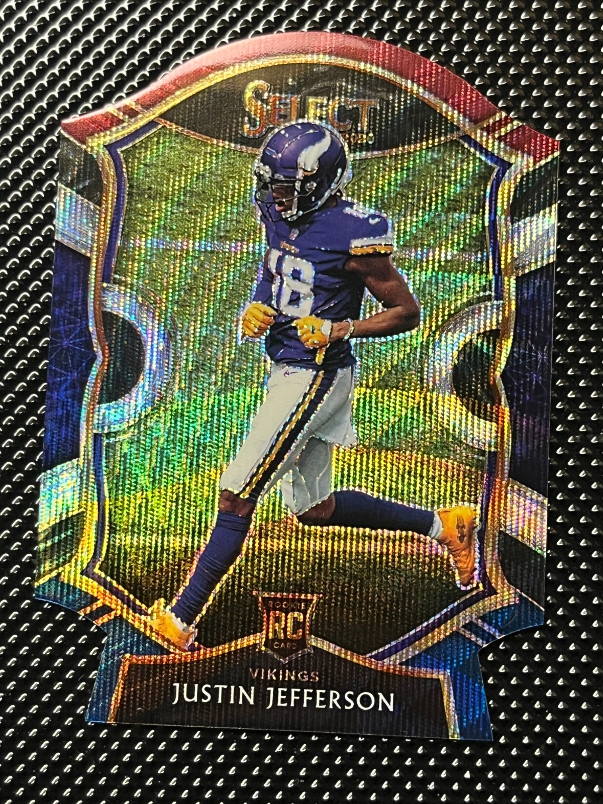 2020 Panini Select - Concourse Justin Jefferson #61 Tri-Color Prizm Die-Cut (RC)
