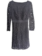 Tory Burch Navy Blue Deep V Open Back Guipure Lace Renny Dress Size 0
