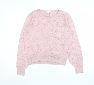 Basic Damen rosa Rundhalsausschnitt Strickpullover Größe 8
