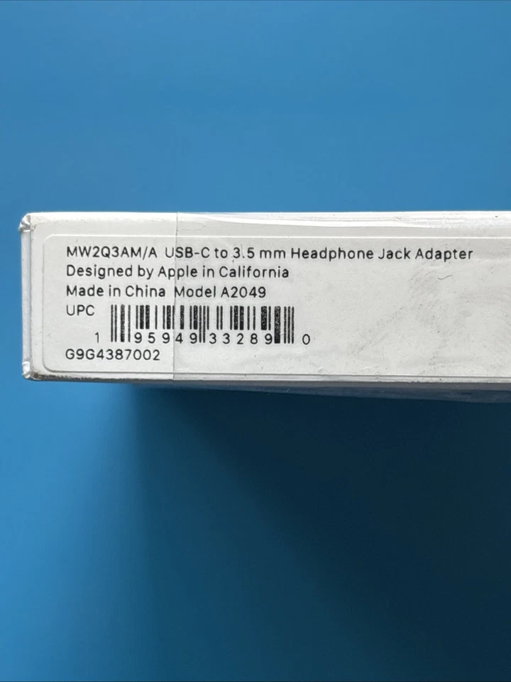 Adaptador conector USBC a auriculares Apple MW2Q3AM/A- A2049 3,5 mm- Original OEM - Nuevo Foto 3 de 4