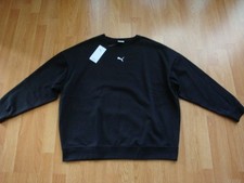 NWT New Puma Men's ESS Oversized Fit Crew Neck Sweatshirt Black L