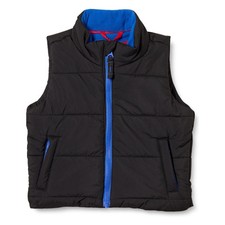 Boy's Size 6-7 Puffer Vest with Contrast Zipper