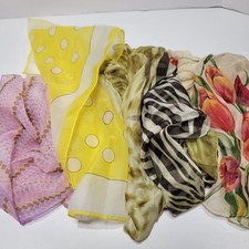 Vintage Scarf Lot Square Rectangle Retro Floral Mcm Silk Animal Print Dainty...