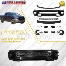 Complete Bumper Body Kit W/ Grille & Fog Lights Fit For 2019-2024 Ram 1500