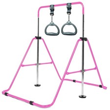 Gymnastics Training Bar with 1 Ring Set, Adjustable Collapsible for All Levels