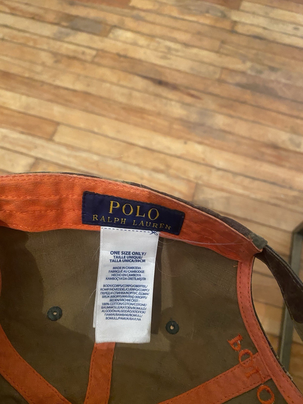 Cappello berretto palla baseball Polo Ralph Lauren mimetico arancione pony logo ricamato