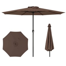 12 FT Patio Umbrella Outdoor Market Umbrella w/ Crank Handle 8 Sturdy Ribs