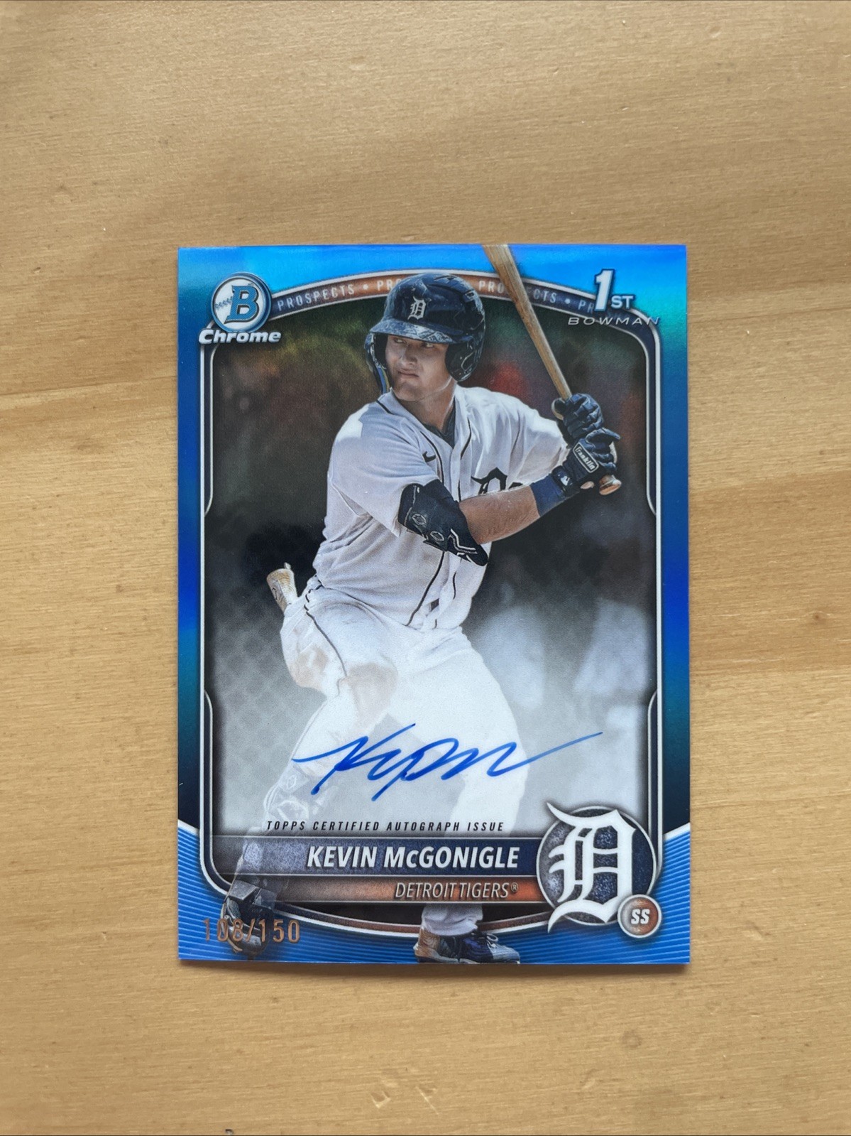 2025 Bowman Chrome Kevin McGonigle 1st Bowman True Blue Refractor Auto /150