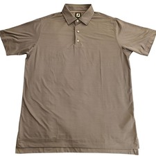 Footjoy Men's Large Golf Performance Gray And Pink Geometric Short Sleeve Polo