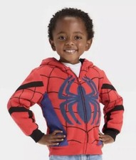 Marvel Infant Boys Red Sherpa Spider-Man Hoodie Sweatshirt Jacket Size 18M
