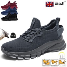 Men's Cushion Sports Work Boots Steel Toe Cap Shoes Safety Trainers Comfy Hiking