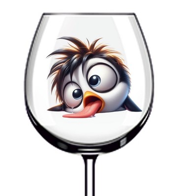 12x Aquarell lustige Pinguin Vinyl Aufkleber Abziehbild Becher Weinglas Flasche Tasse