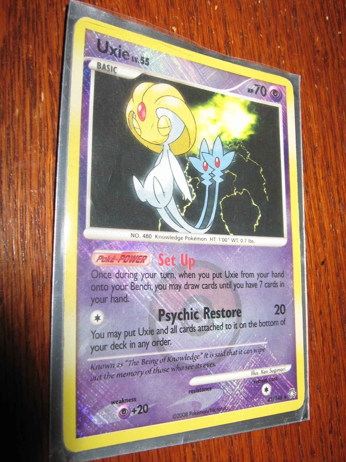 rmk99 Pokemon Uxie LV.55  HP70 Card   Gives Extra Cards  EX-NM  st135