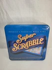 Vintage SUPER SCRABBLE Board Game Blue Tin Edition 2004 Hasbro BRAND NEW