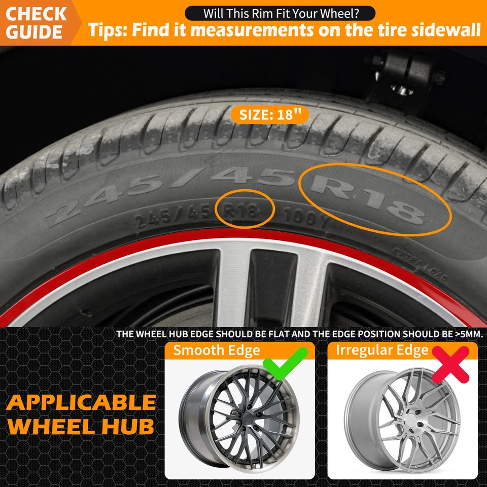 4x Alloy Wheel Rim Protector Wheels Hub Cover Tire Rings For 7 Series 740i 750i - Image 3 of 4