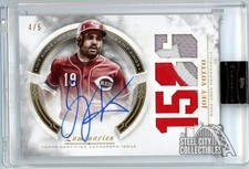 Joey Votto 2018 Topps Luminaries Hit Kings Patch Autograph Card #HKAP-JV 4/5