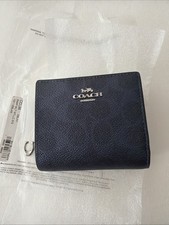 NWT Coach Snap Wallet In Signature Canvas CCL96, BLUE/NAVY