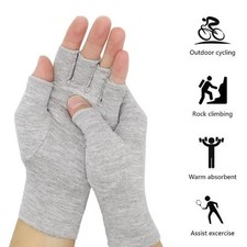 1 Pair Bamboo Gloves Compression Arthritis Glove Wrist Support Joint Pain Relief