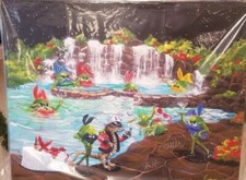 WE OLIVE BUNNIES H33/100 CANVAS AUTOGRAPHED by HUGH HEFNER & PAMELA  (339999-11)