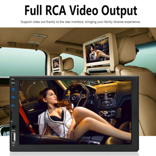 7" Double 2 DIN Car MP5 Player Bluetooth Touch Screen Stereo Radio Reverse Image - Picture 1 of 14