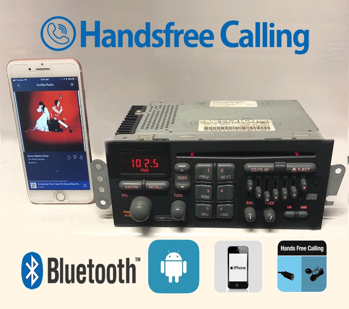 ✓98-00 PONTIAC BONNEVILLE TRANS 7 BAND EQ BLUETOOTH HANDSFREE