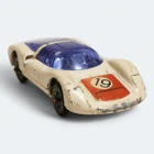 Vintage Corgi Jr. PROSCHE CARRERA 6 White Diecast Toy Car #19 Whizzwheels 70s