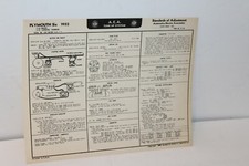 1952 PLYMOUTH SIX CYLINDER TUNE UP CHART  W/ DIAGRAMS   