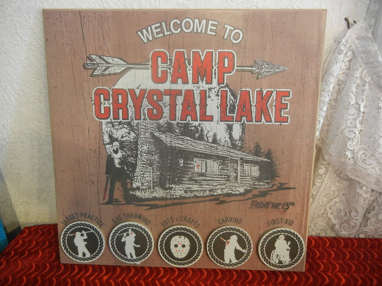 Friday the 13th Camp Crystal Lake Sign and Jason Voorhees Edible