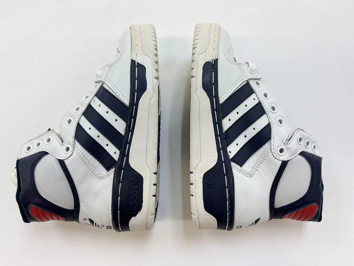1987 Vintage Adidas Conductor Hi Patrick Ewing white navy sz 1 Y