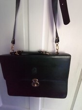 Womens Dark Green Leather Satchel - Used