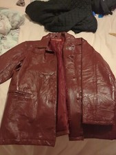 Tudor Court By Haband Genuine Leather Brown Buttons Women's Jacket Size-l