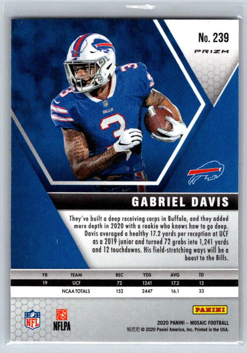 gabriel さん、 2020 Panini Mosaic Gabriel Davis Gold Reactive Prizm RC