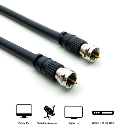 RG6 Coax Digital Cable Satellite TV Antenna Dish F-Type Male HD - 3FT - 100FT - Picture 2 of 3